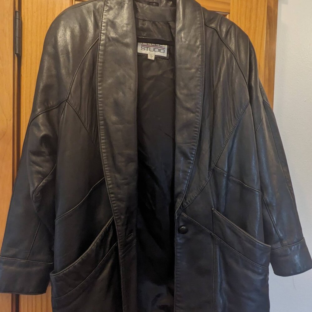 Vintage Pelle Black Leather M/W Jacket - Picture 3 of 8